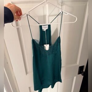 Cami NYC Teal Lace Trim Camisole